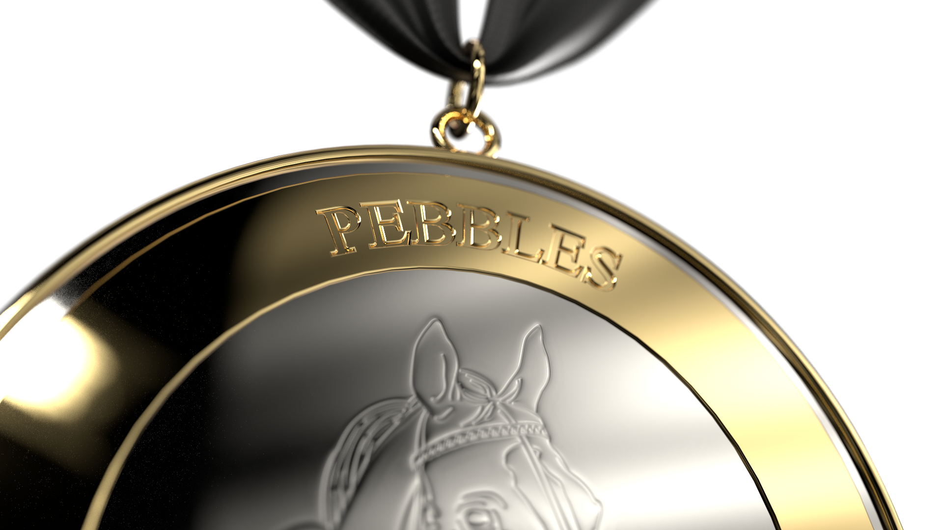 Hall of Fame medal for the horse Pebbles